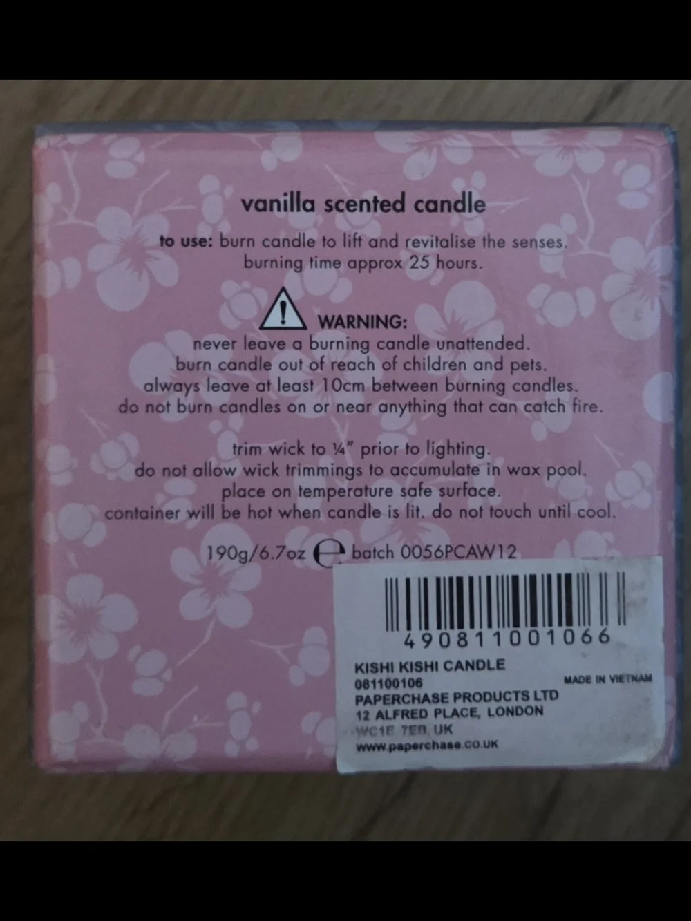 Paperchase KISHI KISHI Vanilla Scented Candle